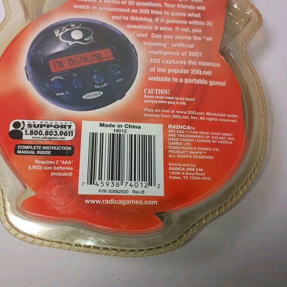 Radica 20Q 20 Questions Version Electronic Game Red Factory Sealed 2003 - Picture 8 of 16